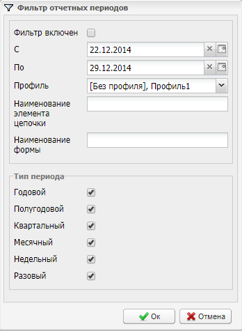 Фильтр отчетных периодов