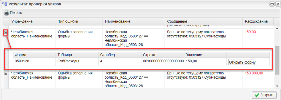 Таблица расшифровки